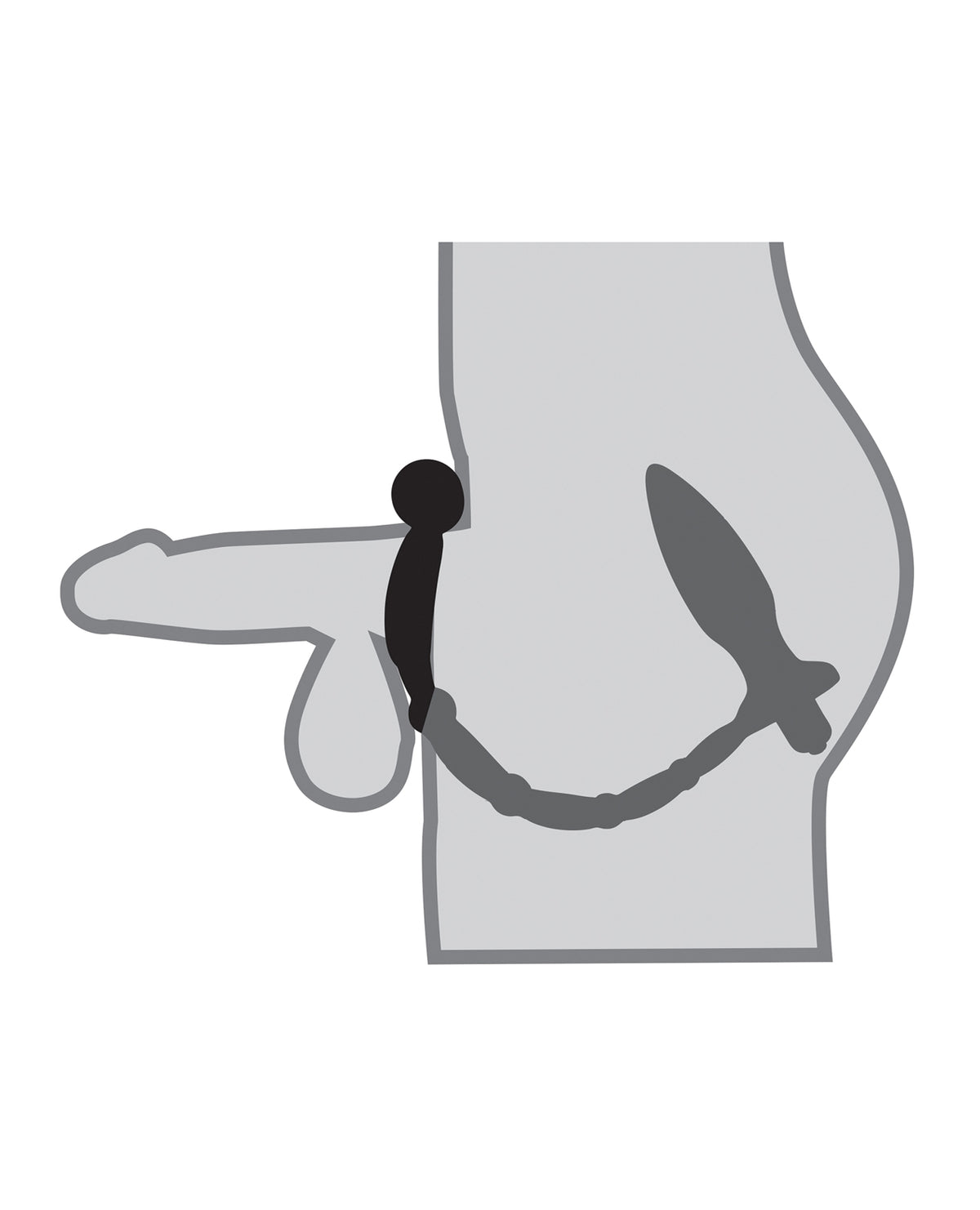 Colección de Fantasía Anal Ass Kicker con Anillo para el Pene - Negro