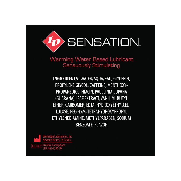 ID Sensation Waterbased Warming Lubricant - 1 oz Pocket Bottle