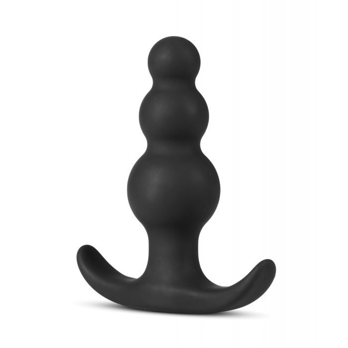 Blush Anal Adventures Beaded Ultrasilk Silicone Plug Black Anchor Base