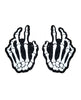 Load image into Gallery viewer, Neva Nude Holographic Skeleton Hands Pasties - White/Black O/S
