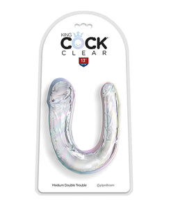 King Cock Clear Medium Double Trouble Dildo - Clear King Cock Clear Medium Double Trouble Dildo - Clear
