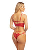 Load image into Gallery viewer, Cherry Strappy Lace Unlined Underwire Bra w/Heart Ring Detail &amp; Panty Red XL
