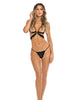 Ladda bilden i Galleri Viewer, Rene Rofe Danger Zone Open Cup Bralette &amp; G-String Black S/M
