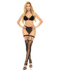 Carica l'immagine nel visualizzatore Galleria, Pink Lipstick Want You Now Bra, Panty &amp; Stockings Black O/S
