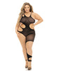 Load image into Gallery viewer, Pink Lipstick Show You How Cut Out Bodystocking Black QN
