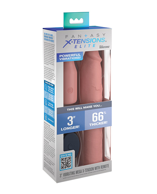 Fantasy X-tensions Elite 9" Ärms Vibrerande 3" Plugg med Fjärrkontroll - Ljus