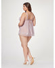 Bild in den Galerie-Viewer laden, Sheer Mesh &amp; Lace Demi Cup Babydoll &amp; Thong Lavender 3X/4X
