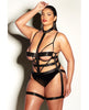 Încărcați imaginea în vizualizatorul Galerie, FETISH Lethal Underwire Peek A Boo Vinyl Teddy w/Choker Black 1X
