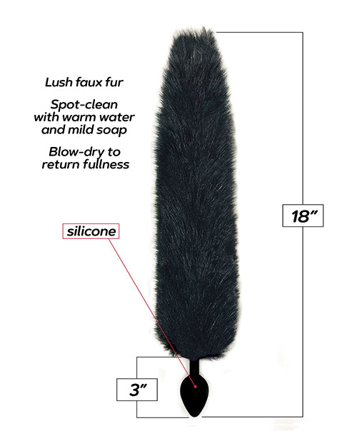 Foxy Fox Tail Silikone Analprop - Sort