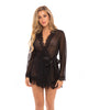 Load image into Gallery viewer, Provence Short Robe - Black L/XL
