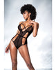 Load image into Gallery viewer, Mesh Cut Out Strappy Bodysuit  Black S/M

