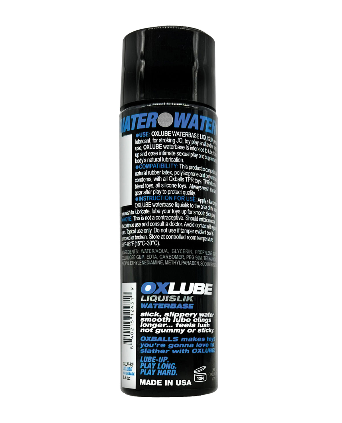 Ox Balls OXLube Liquislik Waterbase - 4.4 oz