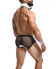 Charger l'image dans la visionneuse de la galerie, Male Basics MOB Maitre D Brief, Bow &amp; French Cuffs Black/White XL
