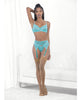 Charger l'image dans la visionneuse de la galerie, Lace &amp; Mesh Underwire Bra, Garterbelt &amp; G-String Malibu Blue MD
