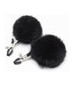Lataa kuva gallerian katseluohjelmaan, Sexy AF Nipple Clamps - Black Puff Ball
