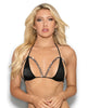 Load image into Gallery viewer, Rhinestone Semi Open Tri Bra Black O/S
