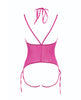 Load image into Gallery viewer, Allure Angelina Sheer Mesh Under Bust Teddy Hot Pink L/XL
