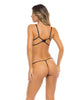 Charger l'image dans la visionneuse de la galerie, Rene Rofe Vinyl Vibes Cage Bra &amp; G-String Black M/L
