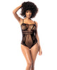 Load image into Gallery viewer, Floral Fishnet Bodysuit Black O/S
