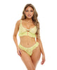 Cargue la imagen en el visor de la galería, Noell Underwire Lace &amp; Ruffle Bra w/G-String Daiquiri Green L/XL
