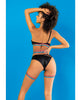 Load image into Gallery viewer, Pride One Shoulder Top, Garter Belt &amp; Panty Black Prints S/M
