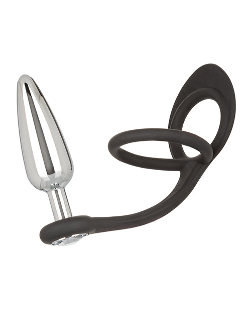 Star Fucker Slim Gem Plug con Potenziatore in Silicone - Nero