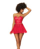 Lataa kuva gallerian katseluohjelmaan, Wet Look Two in One Babydoll Red LG
