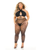 Load image into Gallery viewer, Pink Lipstick Gives You Hell Halter Bra, Pantyhose &amp; G-String Black QN

