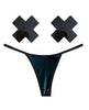 Load image into Gallery viewer, Neva Nude Naughty Knix Dom Squad Wet Vinyl G-String &amp; Pasties - Black O/S
