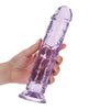 Φόρτωση εικόνας στο πρόγραμμα προβολής Gallery, Shots RealRock Crystal Clear 9" Straight Dildo w/Suction Cup - Purple
