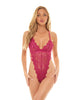 Încărcați imaginea în vizualizatorul Galerie, Skylar Soft Cup Eyelash Lace Teddy Festival Fuchsia 1X/2X
