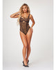Charger l'image dans la visionneuse de la galerie, Fishnet Strappy High Cut Leg Teddy Black LG
