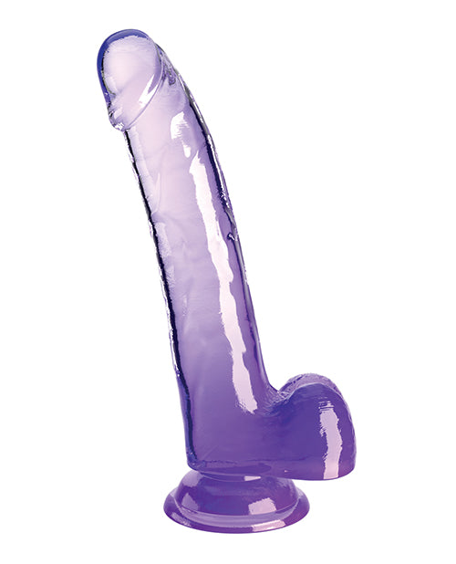 King Cock Pene Trasparente 9" con Testicoli - Viola