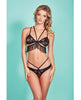 Charger l'image dans la visionneuse de la galerie, Risky Business All Over Lace Fringe Bra &amp; Panty Black O/S
