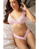 Indlæs billede i gallerifremviser, Vixen Sweetest Thing Lace Bralette &amp; Pearl G-String Panty Light Pink L/XL
