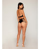 Ladda bilden i Galleri Viewer, Stretch Faux Leather and Eyelash Lace Bralette w/High-Waisted Panty - Black XL
