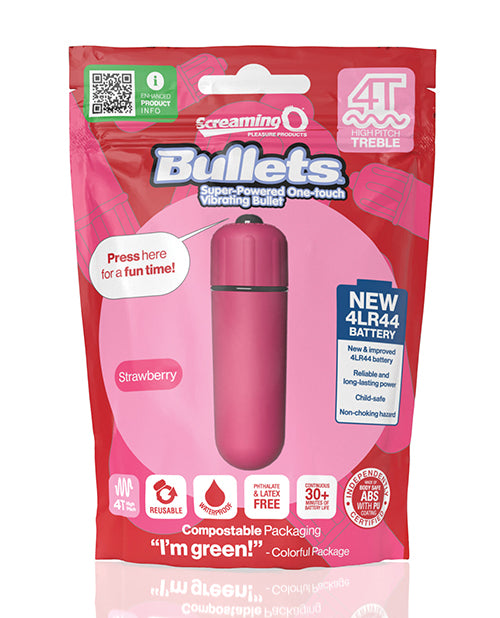 Screaming O 4T Bullet Strawberry Waterproof Wireless Vibrator 5 Speeds