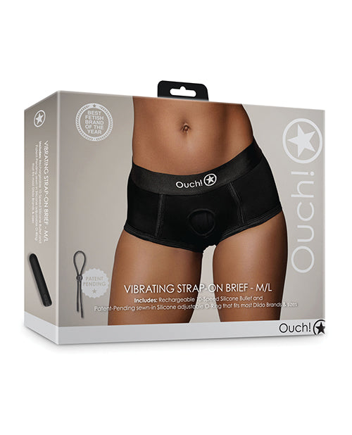 Cueca Vibratória Shots Ouch com Cinta - Preto M/G