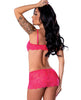 Load image into Gallery viewer, Get It Girl Lace Bra w/Skirt &amp; Thong - Pink L/XL
