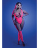 Lataa kuva gallerian katseluohjelmaan, Glow Flashback UV Reactive Rhinestone Teddy With Gloves Or Leg Warmers Neon Pink
