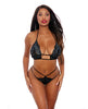 Load image into Gallery viewer, Two Tone Lace Bralette &amp; Strappy Panty Blue LG
