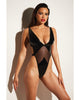 Afbeelding laden in Galerijviewer, FETISH Limitless Soft Cup High Leg Vinyl &amp; Mesh Teddy Black 1X/2X
