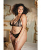 Load image into Gallery viewer, Allure Lace Peek a Boo Bralette &amp; Panty Black QN
