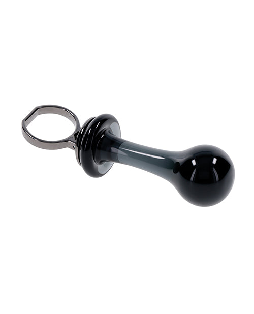 Gender X Blow Pop Glass Anal Plug Black Sleek Nonporous