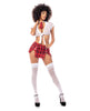 Load image into Gallery viewer, Sexy School Girl Tie Top, Skirt w/Slits &amp; Tie Red/White L/XL
