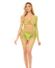 Załaduj obraz do przeglądarki galerii, Pink Lipstick Right Thru Me Fishnet Top, Garter Skirt &amp; G-String Neon Green O/S
