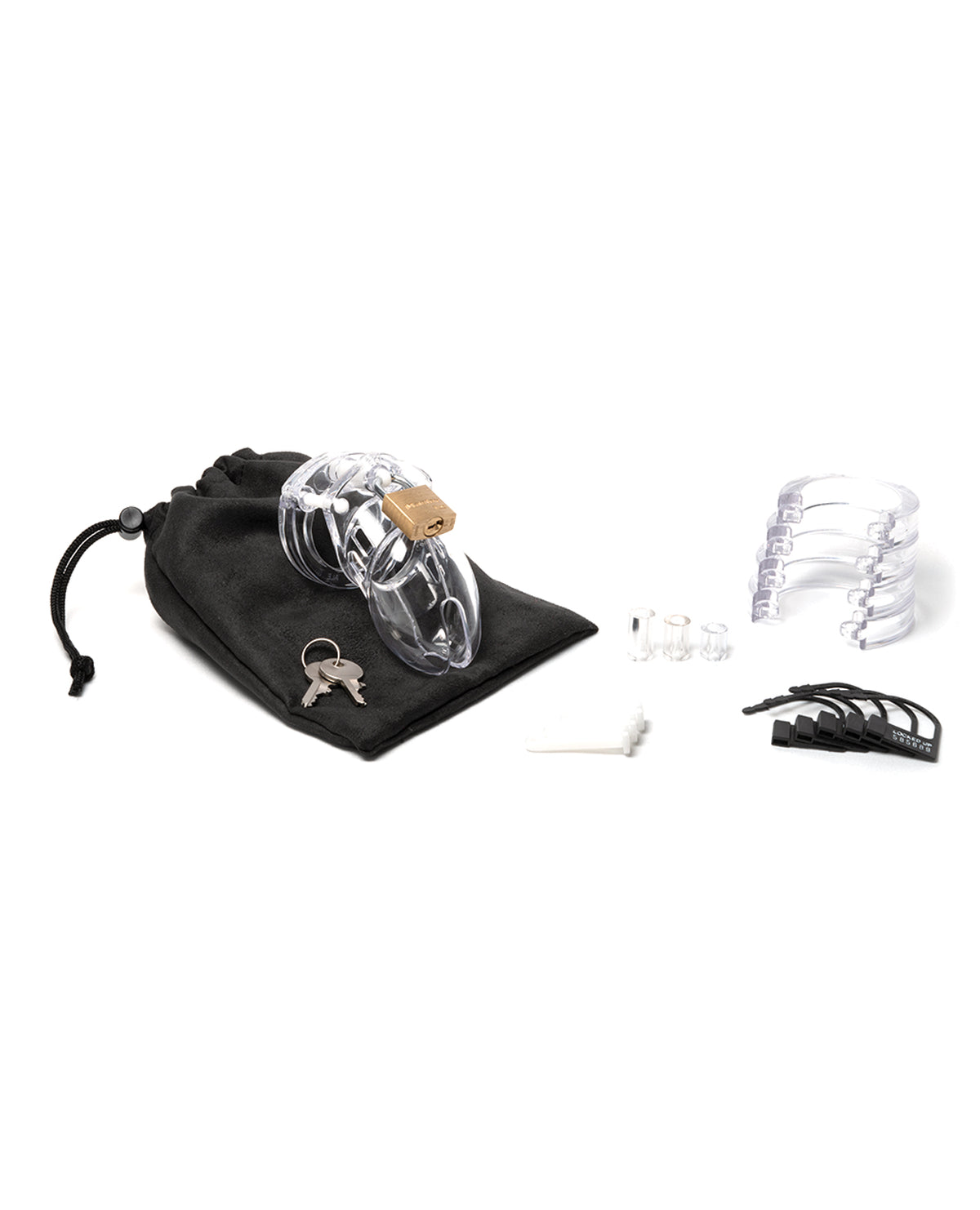 CB-6000S 2 1/2" Cock Cage & Lock Set - Clear