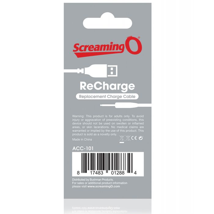 Screaming O Recharge Charging Cable - White