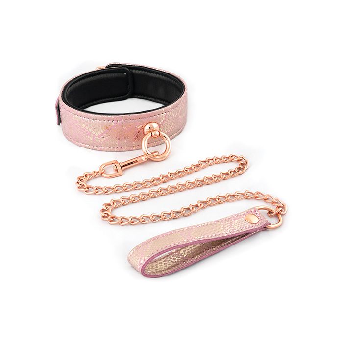 Spartacus Micro Fiber Collar & Leash w/Leather Lining - Pink