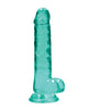 Charger l'image dans la visionneuse de la galerie, Shots RealRock Realistic Crystal Clear 7" Dildo w/Balls - Turquoise
